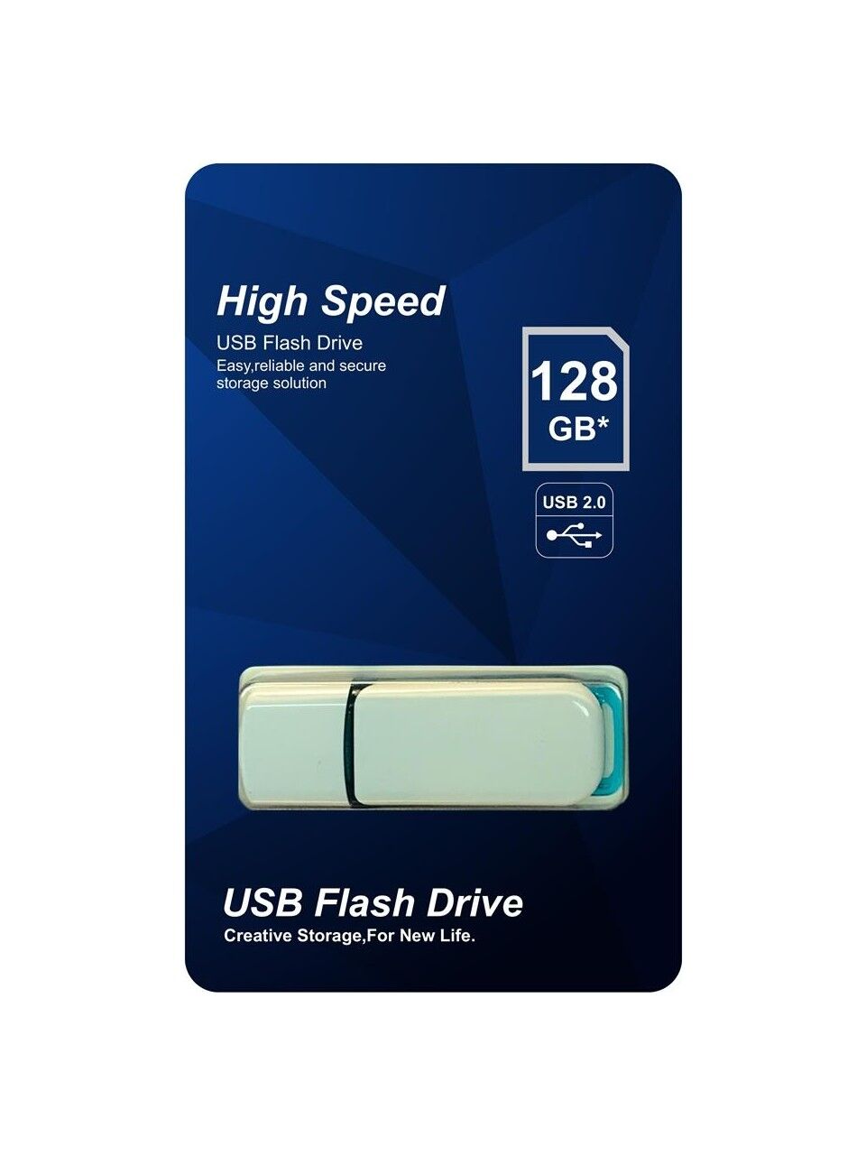 Elba 128GB Plastik Beyaz-Mavi 2.0 USB Flash Bellek